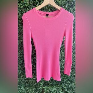 Bobi Los Angeles | Long Sleeve Modal Thermal Crewneck | Bubblegum Pink - NWT